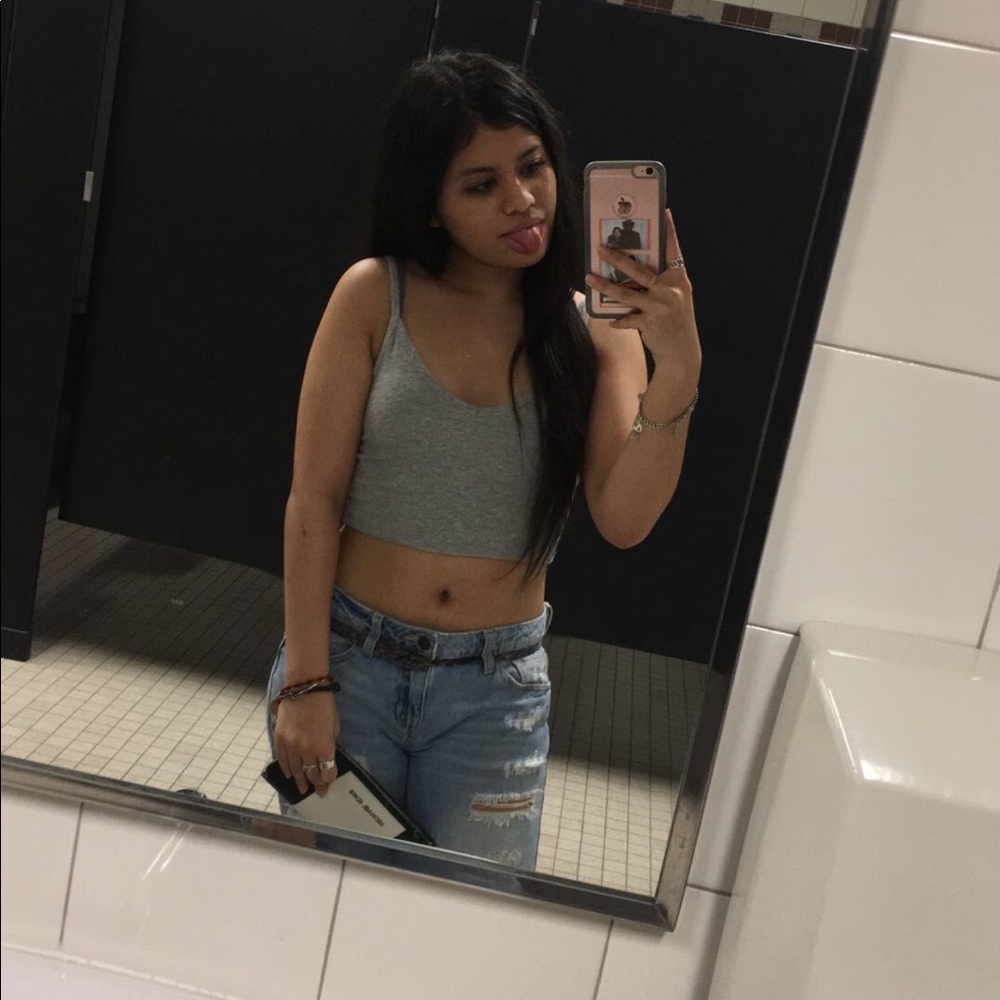 Grey crop top